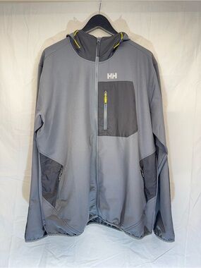 Helly Hansen Gray Lightweight Hooded Jacket with Dark Gray Accents